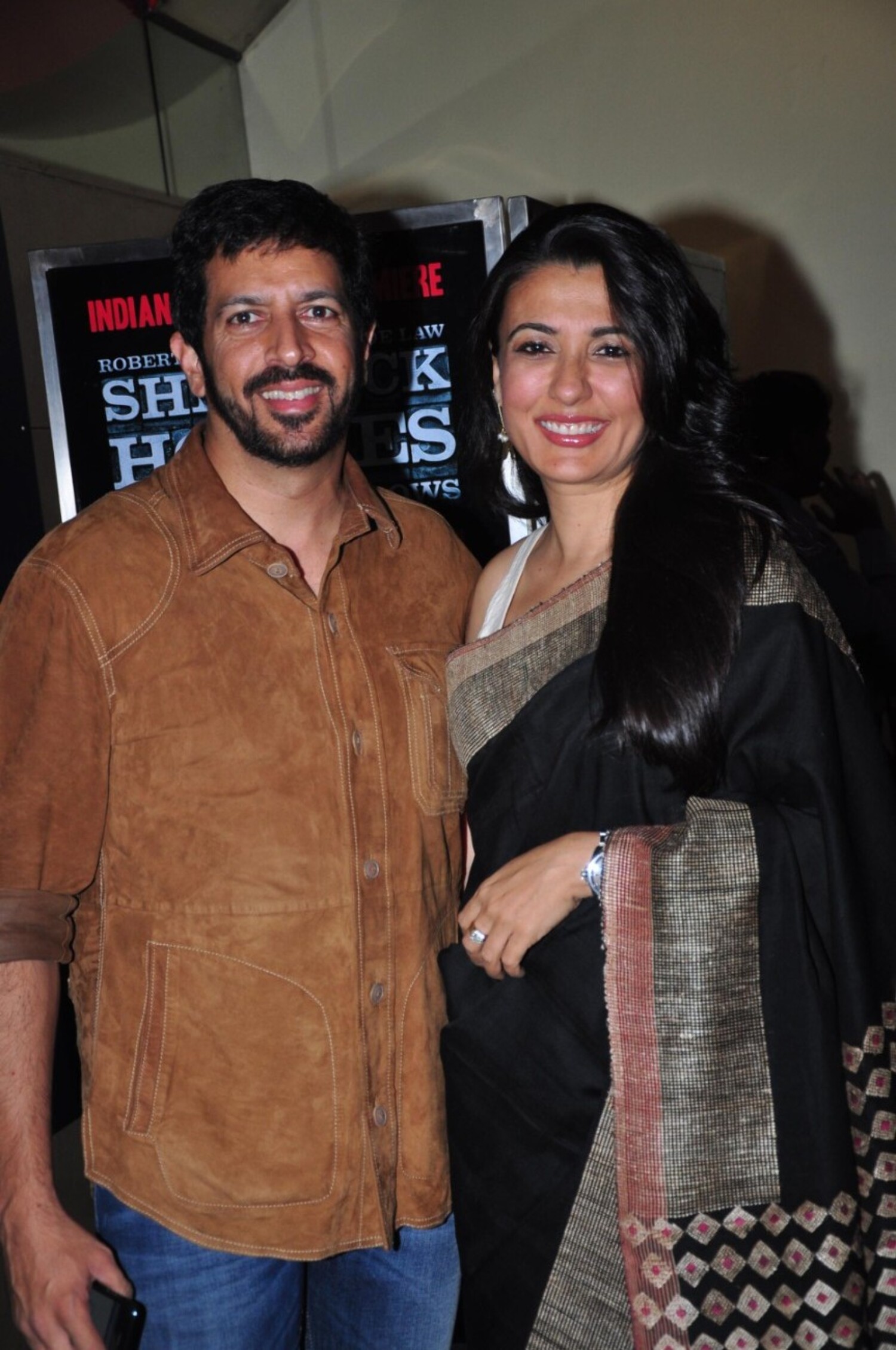 Filmmaker Kabir Khan with wife Mini Mathur at film DAVID premiere at 