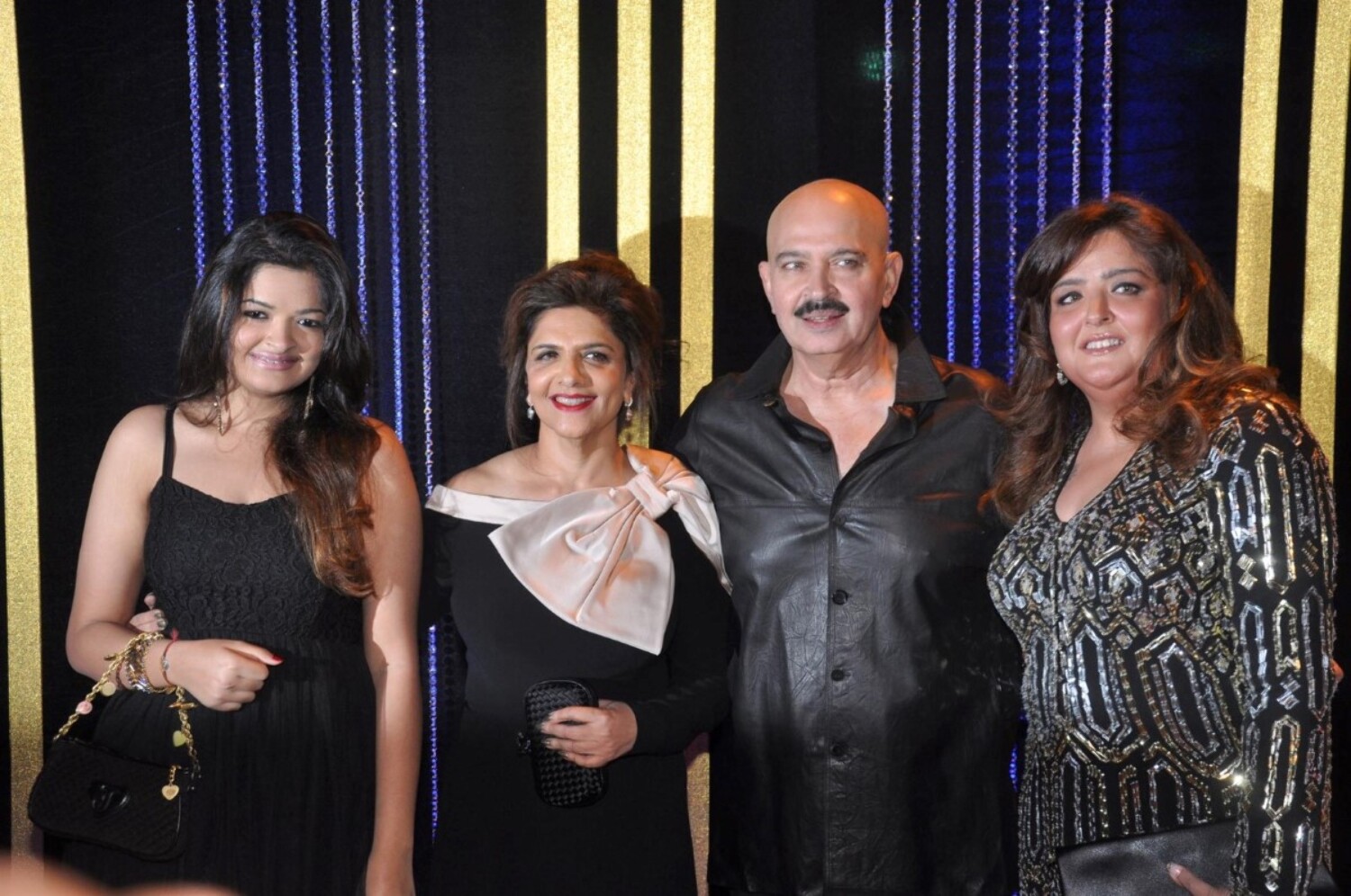 Filmmaker Rakesh Roshan posing with his family on his 64th birthday