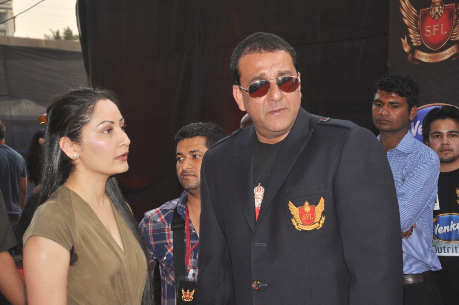 Sanjay Dutt with wife Manyata at the inaugural Super Fight League of