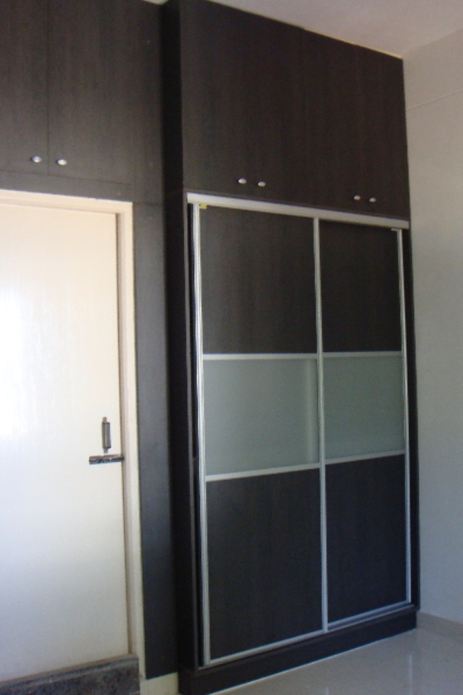 Wood and Frosted Glass Doors