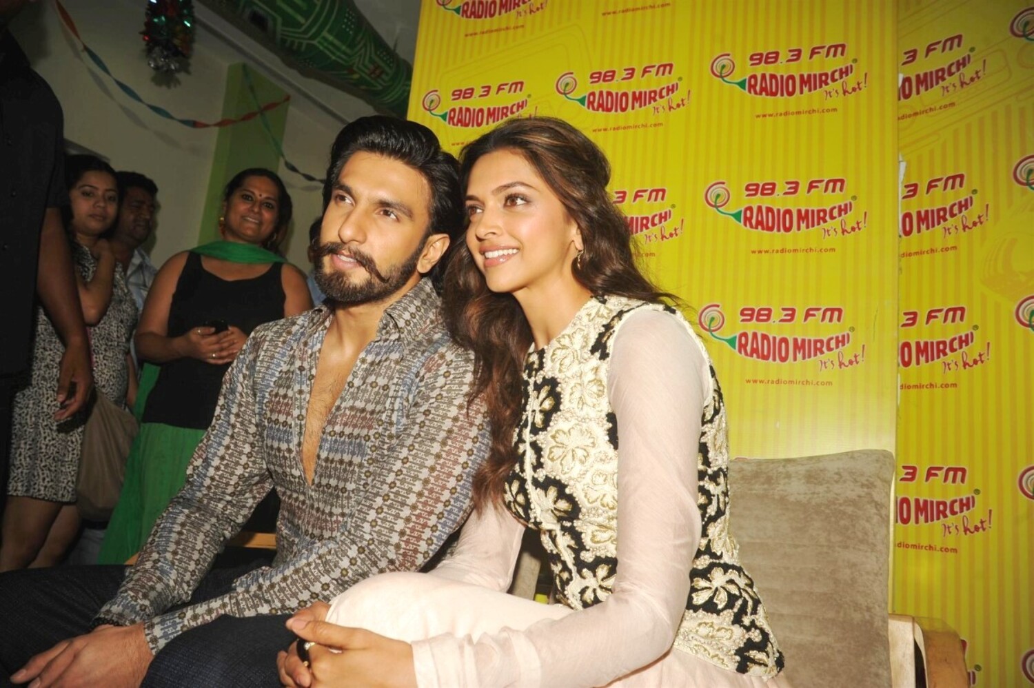 Deepika Padukone with Ranveer Singh at film RAM LEELA promotions at ...