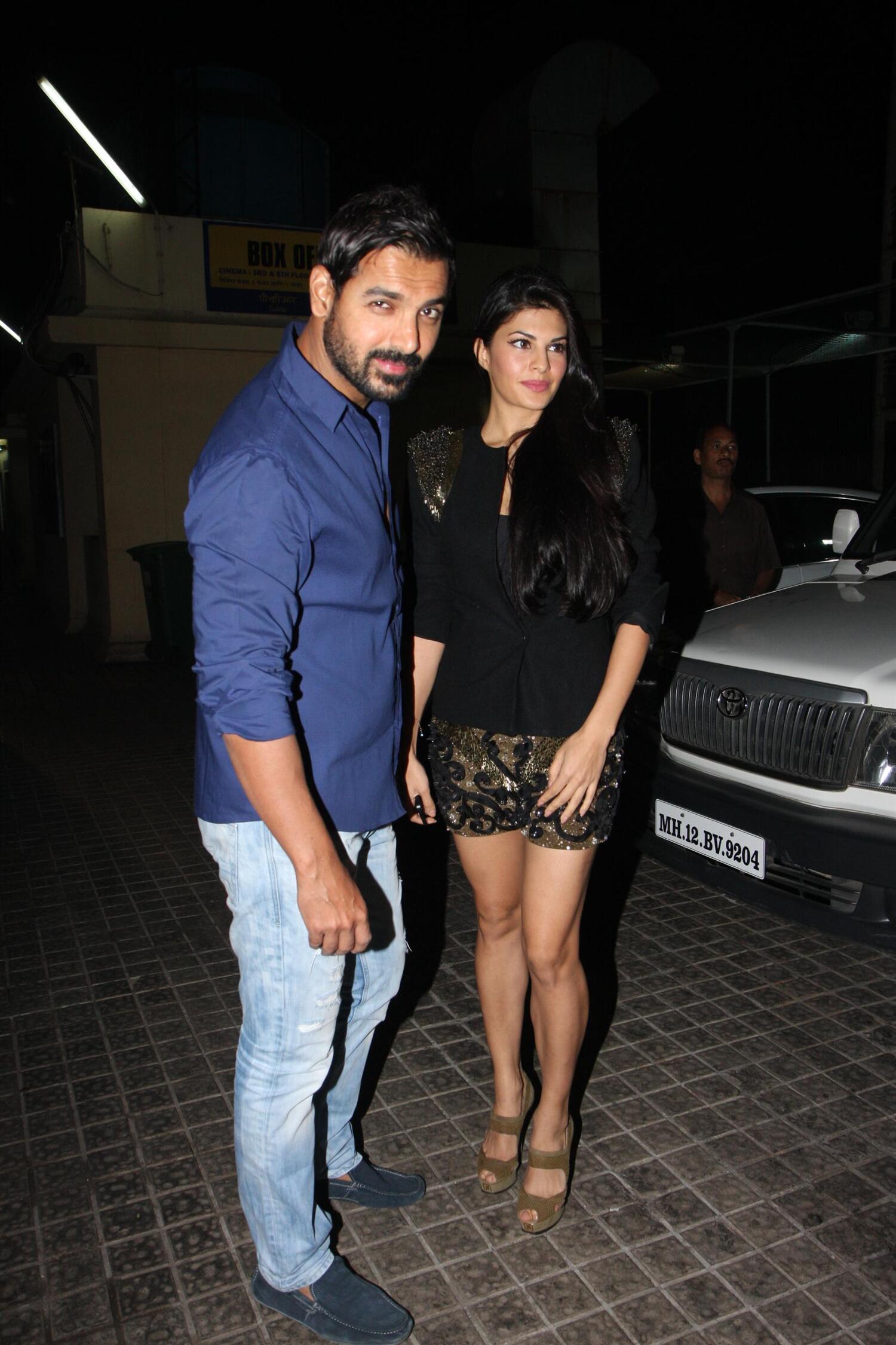 John Abraham with Jacqueline Fernandez at the special screening of RACE ...