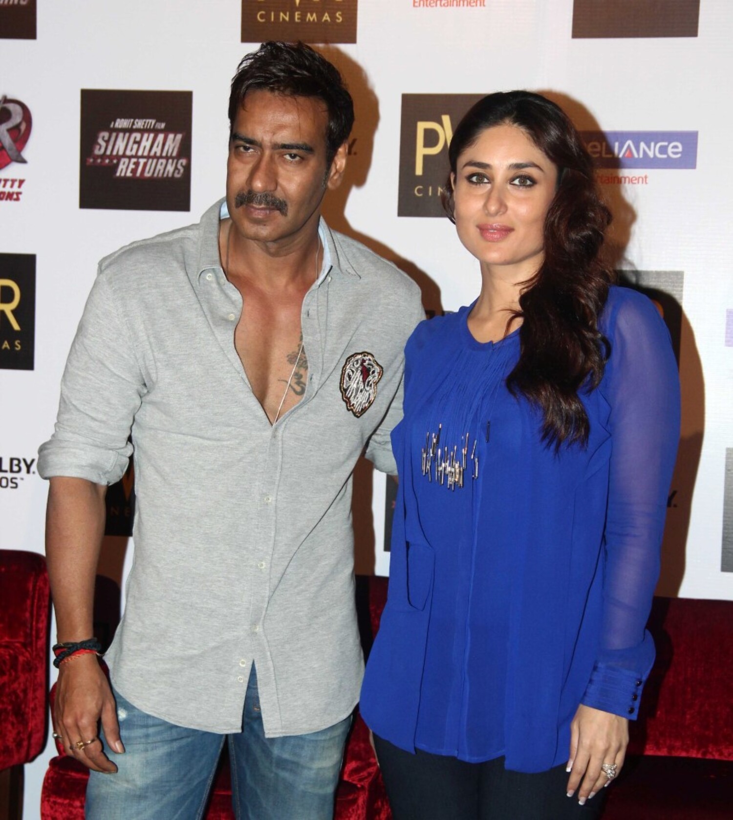 Kareena Kapoor Khan with Ajay Devgan at film Singham Returns ...