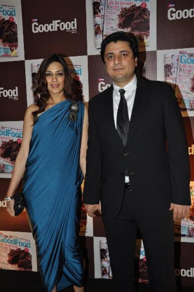 Sonali Bendre with husband Goldie Behl at BBC Good Food India Magazine ...